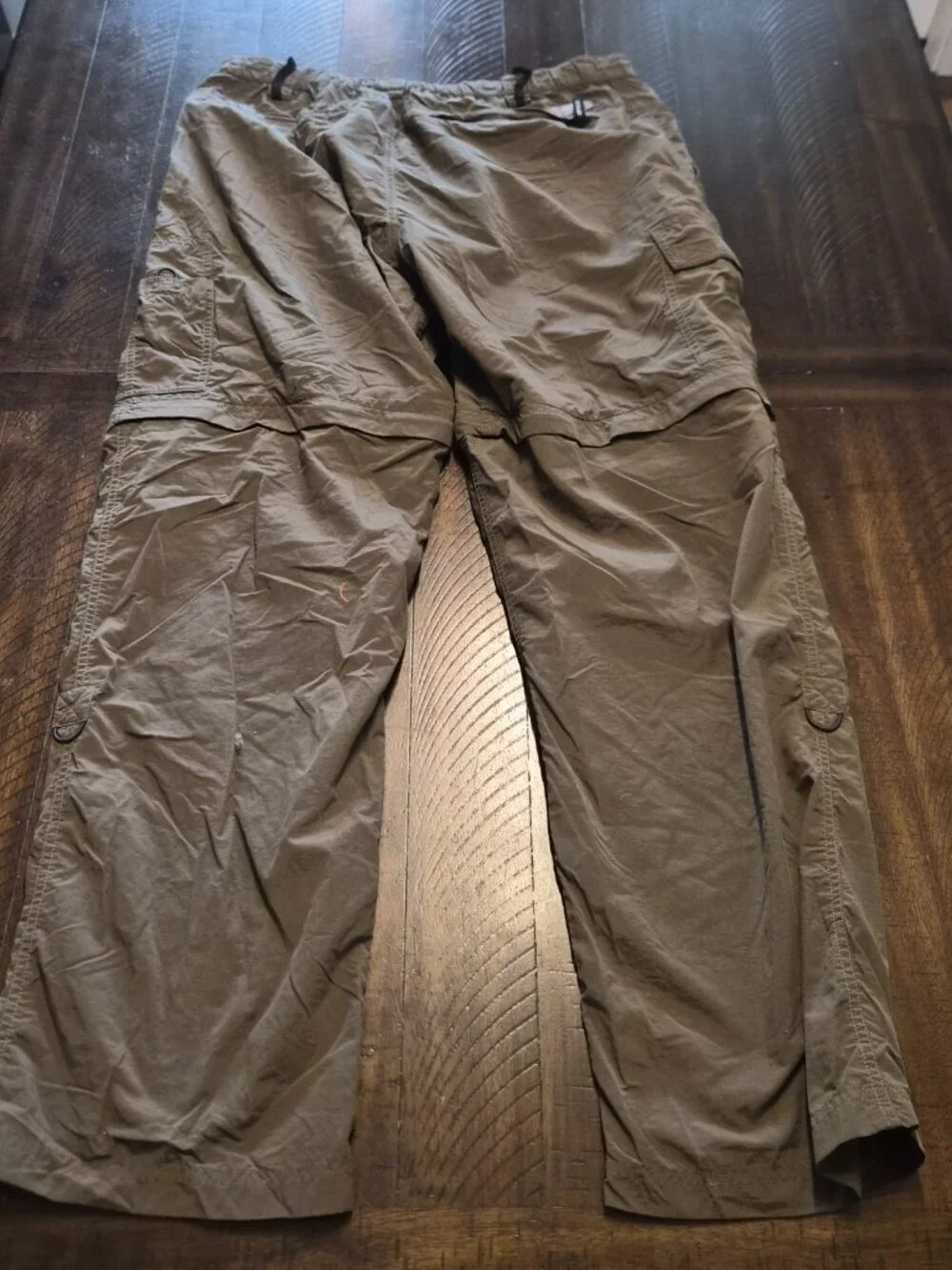 The North Face Cargo Pants Men XL Brown Nylon Convertible Shorts Hiking G085